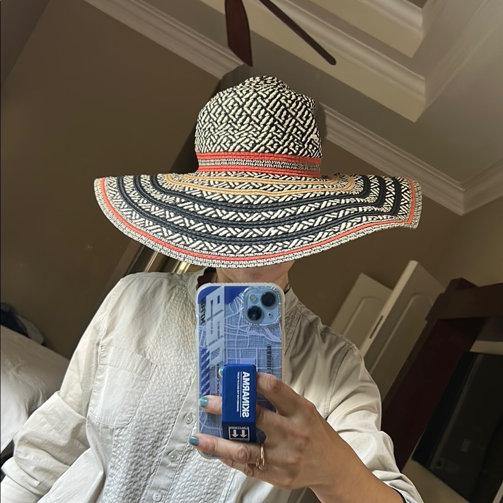 Aldo Stylish Black and brown Patterned Sun Hat